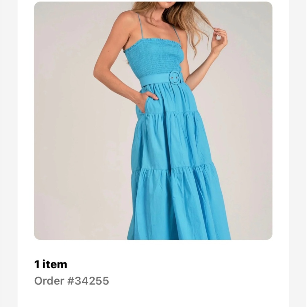 Elan Strapless Blue Midi Dress